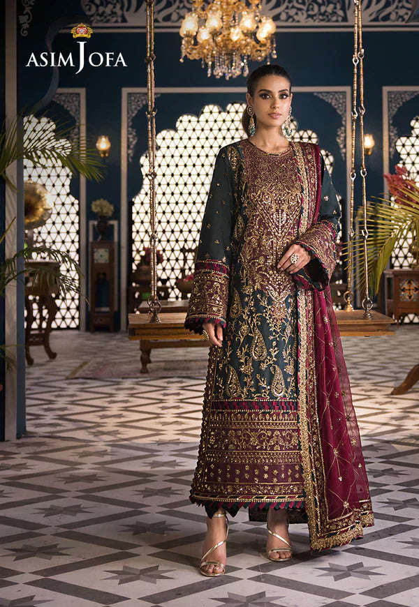 Asim Jofa | Fasana e Ishq Eid Luxury Lawn | AJFI-01 - Pakistani Dress - Maria Faisal