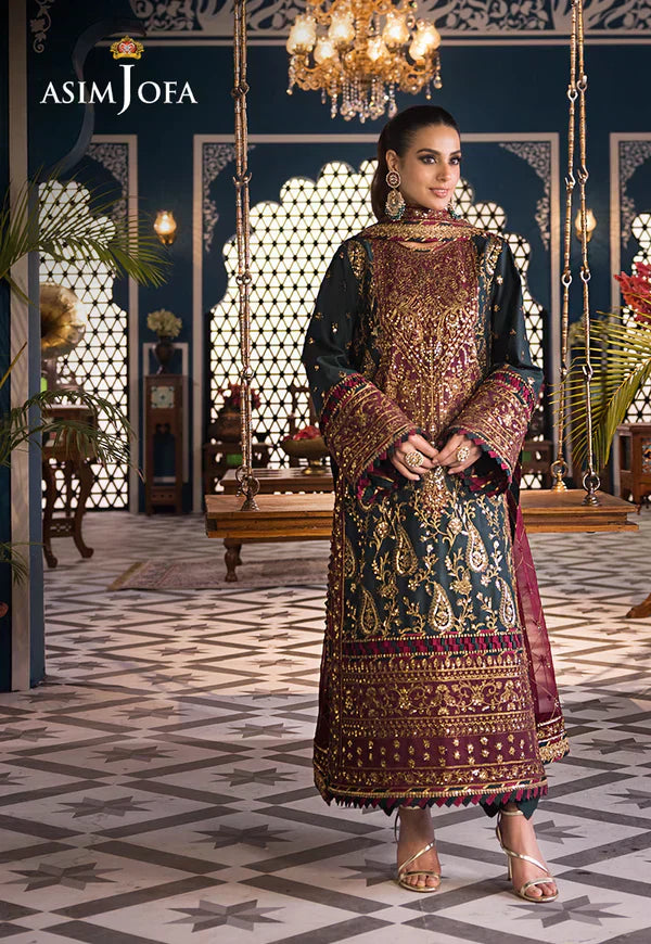 Asim Jofa | Fasana e Ishq Eid Luxury Lawn | AJFI-01 - Pakistani Dress - Maria Faisal