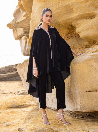 Zainab Chottani | The Kaftan Edit | Black Plum - Formal Dress - available at Maria Faisal in UK and USA.