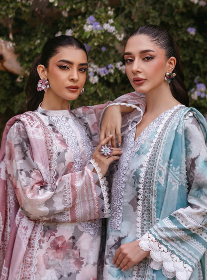 Zainab Chottani | Tahra Lawn 24 | ZINNIA - D 3A - Designer Dress with Intricate embroidery and embellishments. Shop elegent wedding dress at Maria Faisal.