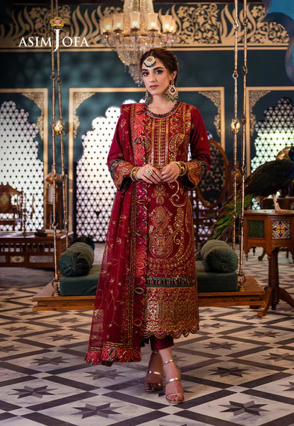 Asim Jofa | Fasana e Ishq Eid Luxury Lawn | AJFI-21 - Pakistani Dress - Maria Faisal