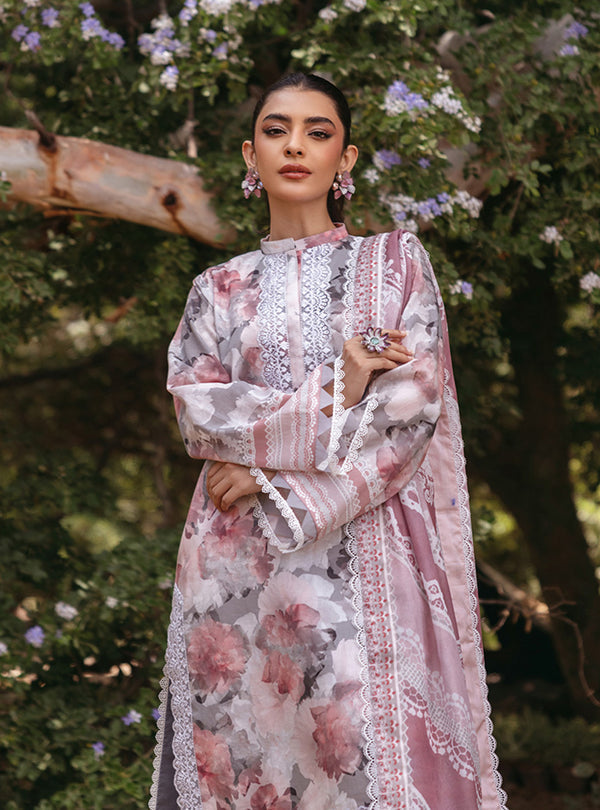 Zainab Chottani | Tahra Lawn 24 | ZINNIA - D 3A - Designer Dress with Intricate embroidery and embellishments. Shop elegent wedding dress at Maria Faisal.