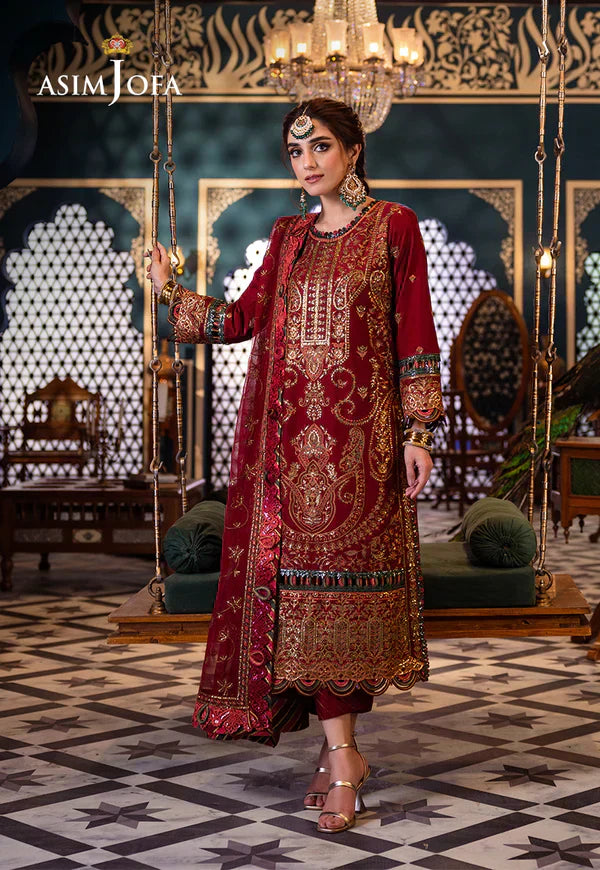 Asim Jofa | Fasana e Ishq Eid Luxury Lawn | AJFI-21 - Pakistani Dress - Maria Faisal