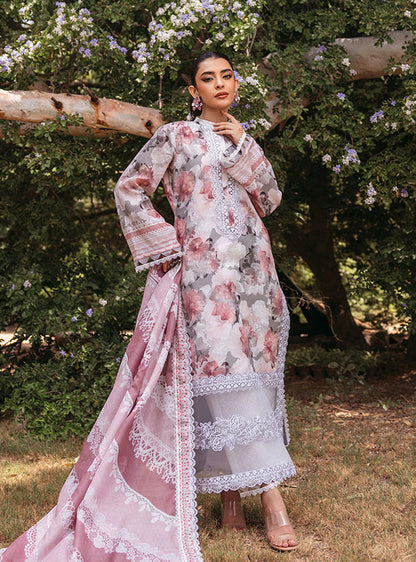 Zainab Chottani | Tahra Lawn 24 | ZINNIA - D 3A - Designer Dress with Intricate embroidery and embellishments. Shop elegent wedding dress at Maria Faisal.