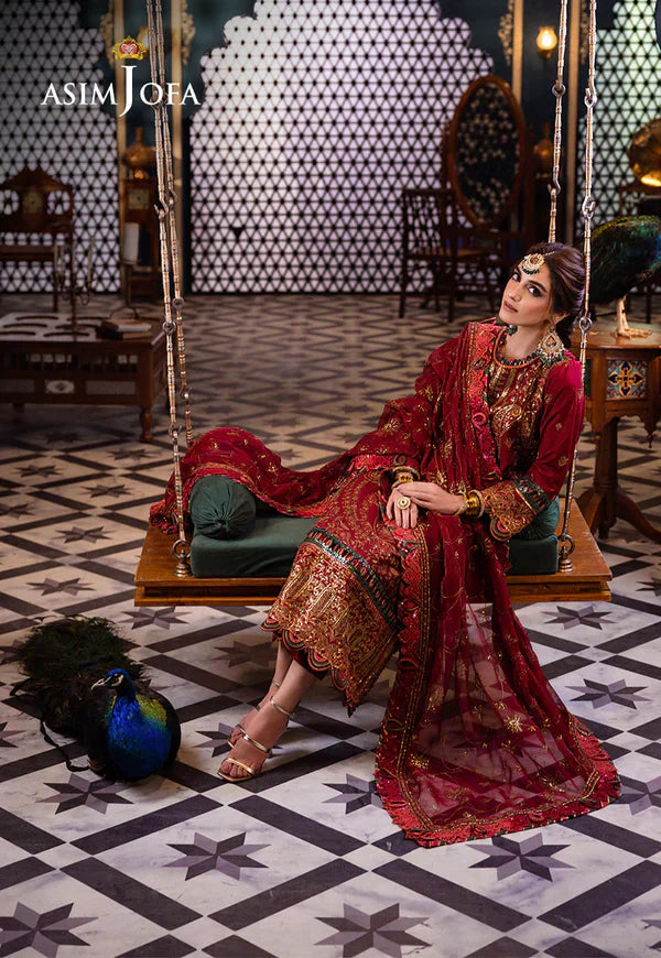 Asim Jofa | Fasana e Ishq Eid Luxury Lawn | AJFI-21 - Pakistani Dress - Maria Faisal