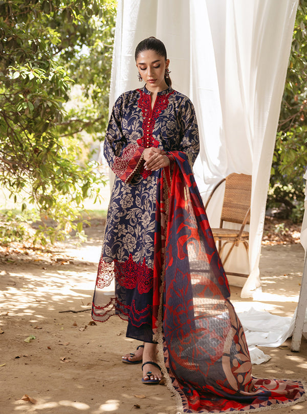 Zainab Chottani | Tahra Lawn 24 | TAMARA - D 7A - Designer Dress with Intricate embroidery and embellishments. Shop elegent wedding dress at Maria Faisal.