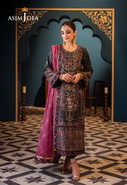 Asim Jofa | Fasana e Ishq Eid Luxury Lawn | AJFI-23 - Pakistani Dress - Maria Faisal
