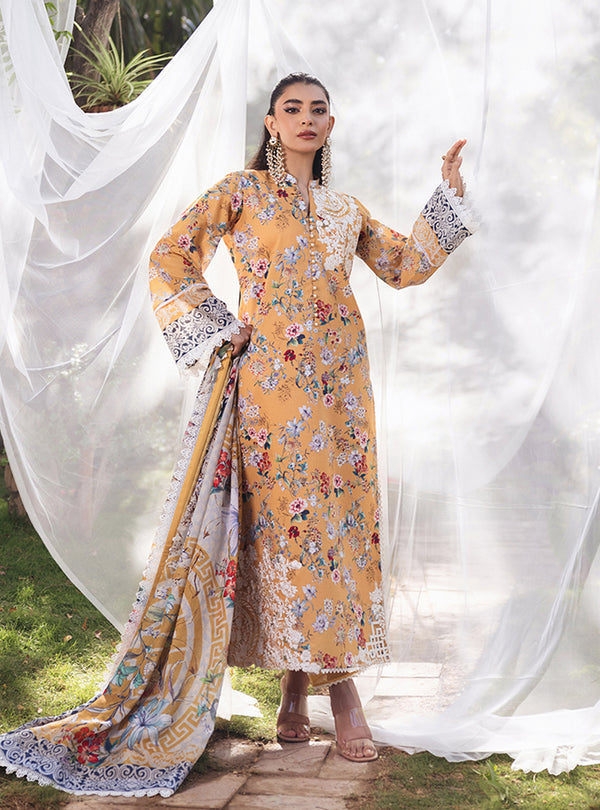 Zainab Chottani | Tahra Lawn 24 | BEEHA - D 2A - Designer Dress with Intricate embroidery and embellishments. Shop elegent wedding dress at Maria Faisal.