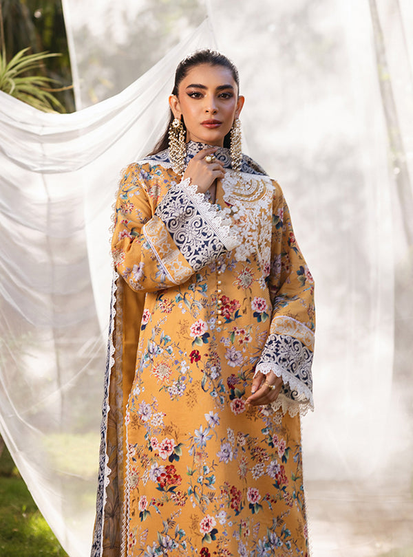 Zainab Chottani | Tahra Lawn 24 | BEEHA - D 2A - Designer Dress with Intricate embroidery and embellishments. Shop elegent wedding dress at Maria Faisal.