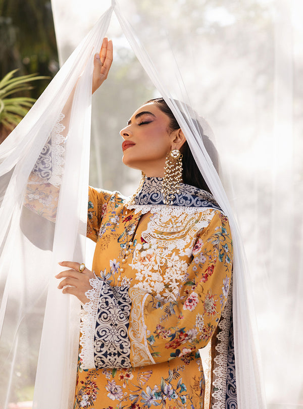 Zainab Chottani | Tahra Lawn 24 | BEEHA - D 2A - Designer Dress with Intricate embroidery and embellishments. Shop elegent wedding dress at Maria Faisal.