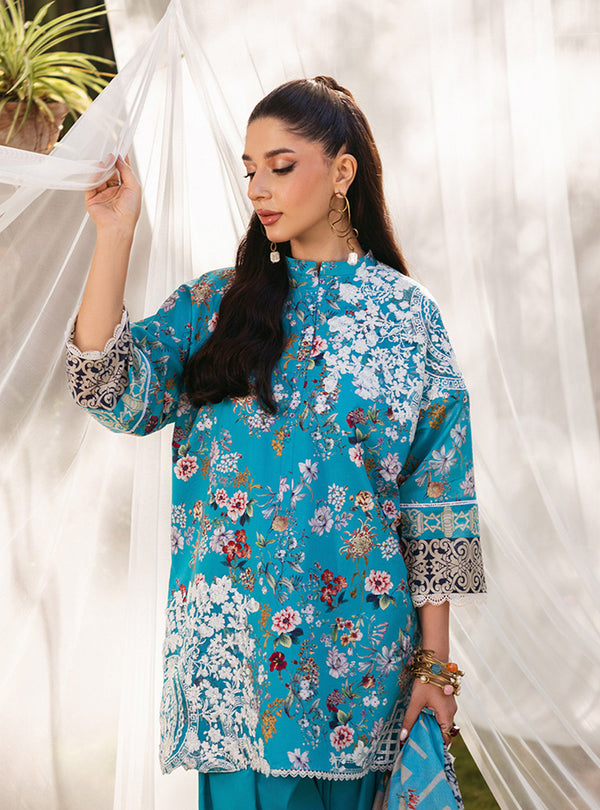 Zainab Chottani | Tahra Lawn 24 | BEEHA - D 2B - Designer Dress with Intricate embroidery and embellishments. Shop elegent wedding dress at Maria Faisal.