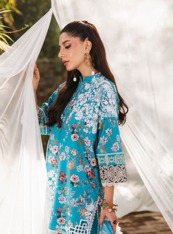 Zainab Chottani | Tahra Lawn 24 | BEEHA - D 2B - Designer Dress with Intricate embroidery and embellishments. Shop elegent wedding dress at Maria Faisal.