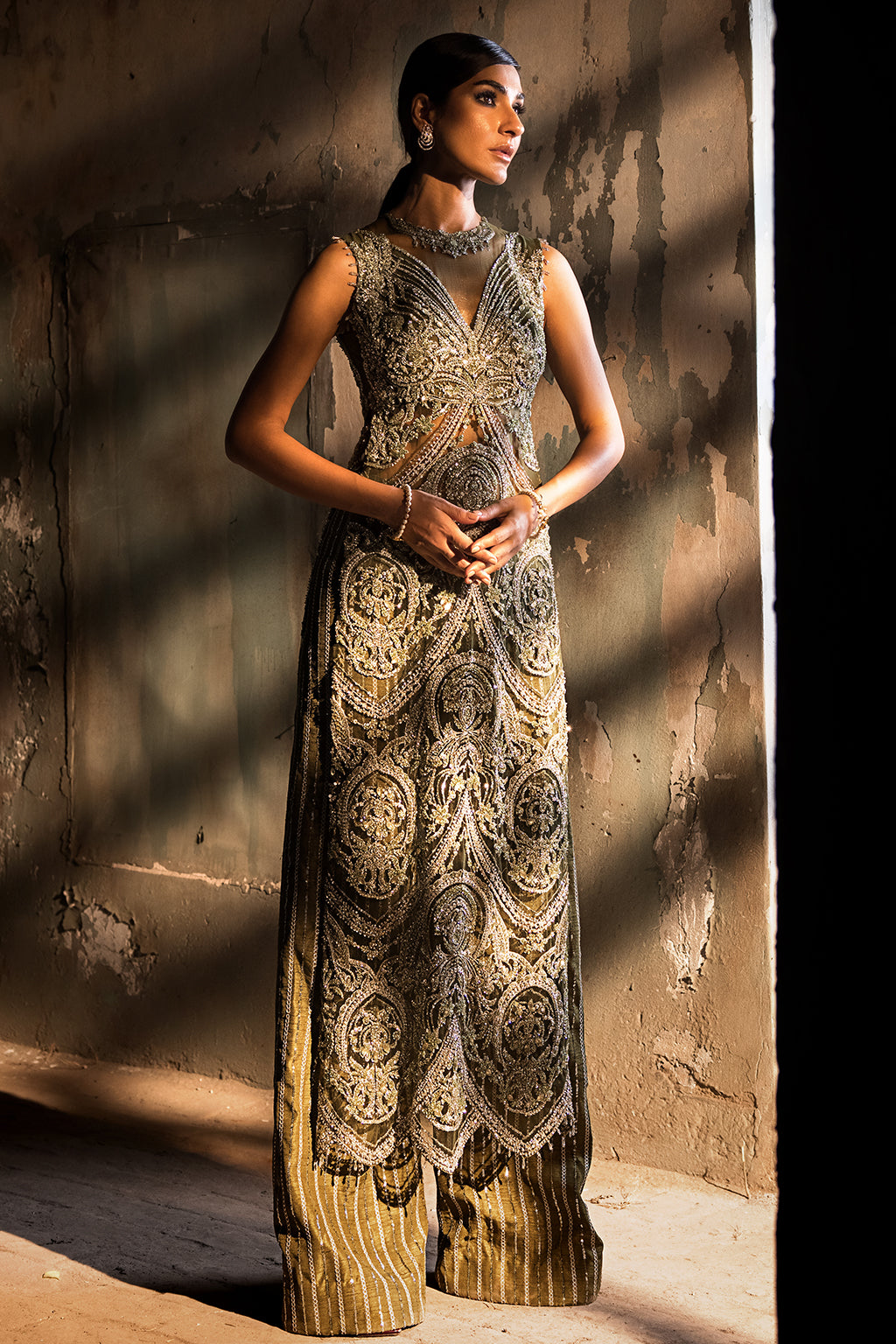 Erum Khan | Dazzling Fiesta | Shamrock - Bridal Dress - available at Maria Faisal in UK and USA.