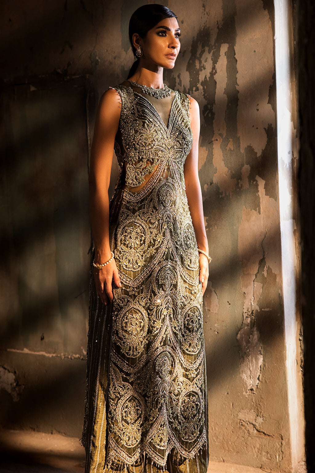 Erum Khan | Dazzling Fiesta | Shamrock - Bridal Dress - available at Maria Faisal in UK and USA.