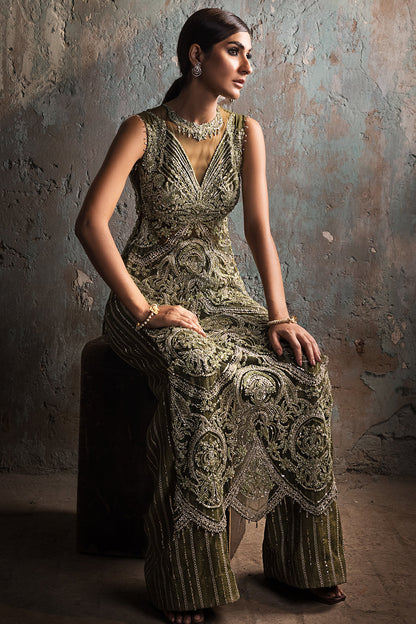 Erum Khan | Dazzling Fiesta | Shamrock - Bridal Dress - available at Maria Faisal in UK and USA.