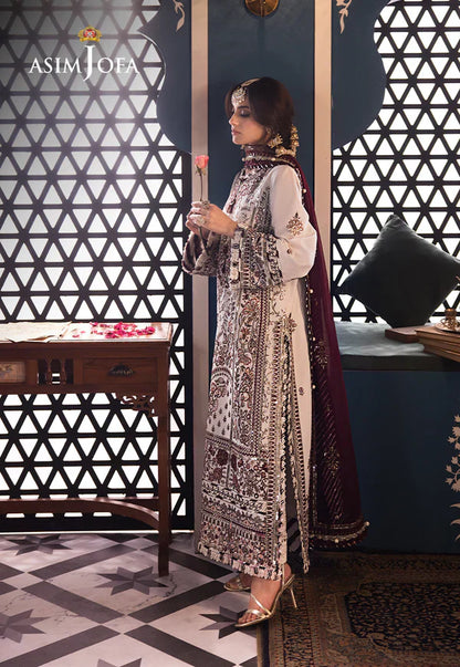 Asim Jofa | Fasana e Ishq Eid Luxury Lawn | AJFI-13 - Pakistani Dress - Maria Faisal