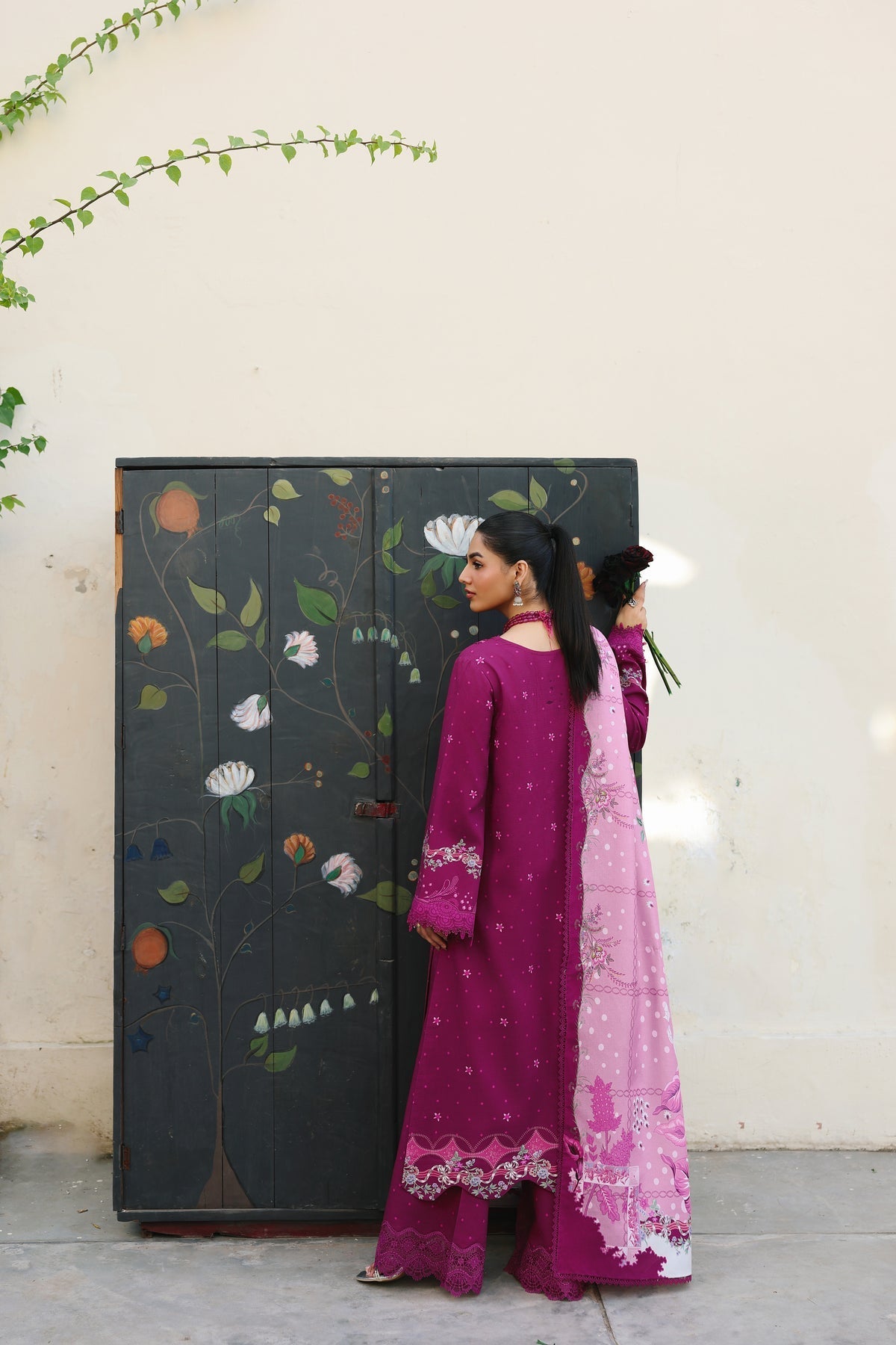 Qalamkar | QPrints Winter 25 | QW-01 (B) JORIS - Casual Dress - available at Maria Faisal in UK and USA.