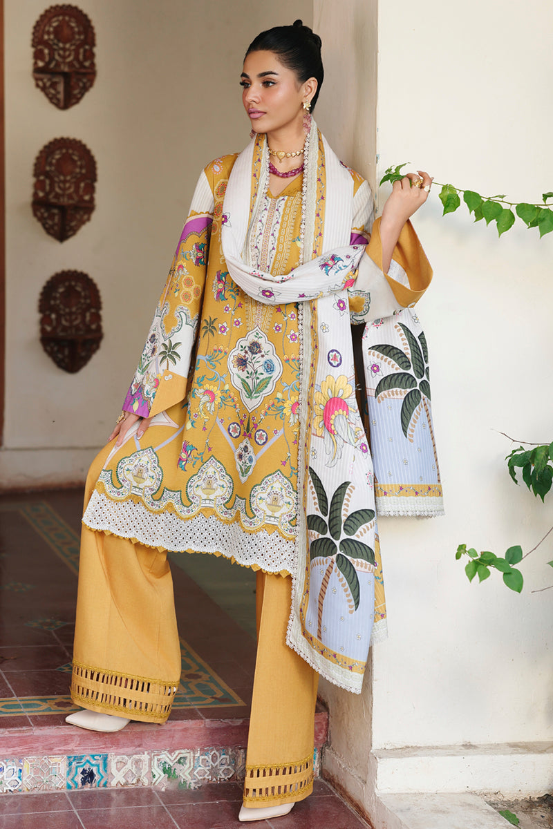 Qalamkar | QPrints Winter 25 | QW-07 (A) CELINA - Casual Dress - available at Maria Faisal in UK and USA.
