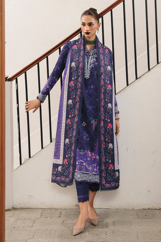 Qalamkar | QPrints Winter 25 | QW-03 (B) VANNA - Casual Dress - available at Maria Faisal in UK and USA.