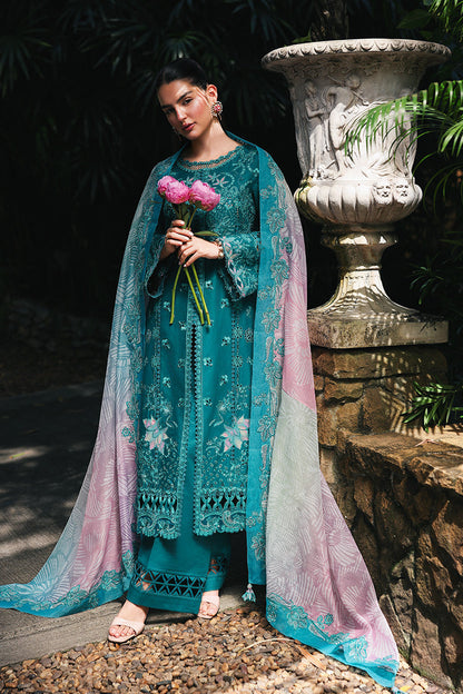 Qalamkar | Q Line Lawn Drop | RP-03 SAPPHIRE - Luxury Dress - available at Maria Faisal in UK and USA.