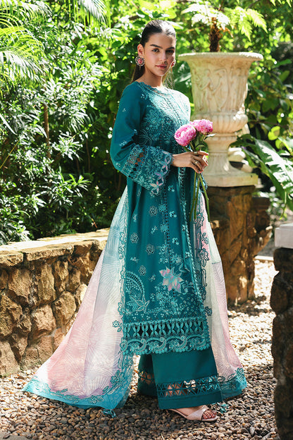 Qalamkar | Q Line Lawn Drop | RP-03 SAPPHIRE - Luxury Dress - available at Maria Faisal in UK and USA.