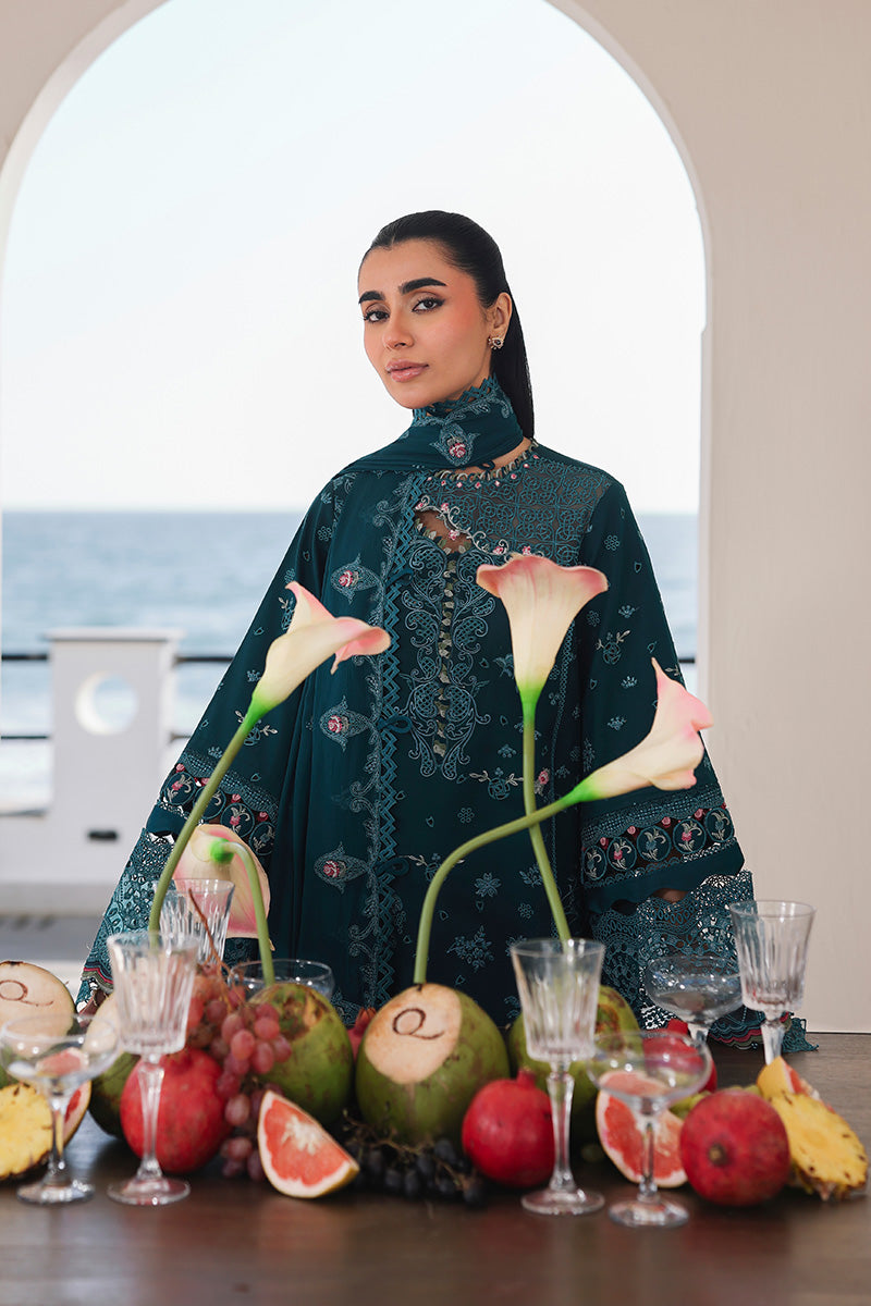 Qalamkar | Sahil Luxury Lawn 26 | SA-04 ELIF - Luxury Dress - available at Maria Faisal in UK and USA.