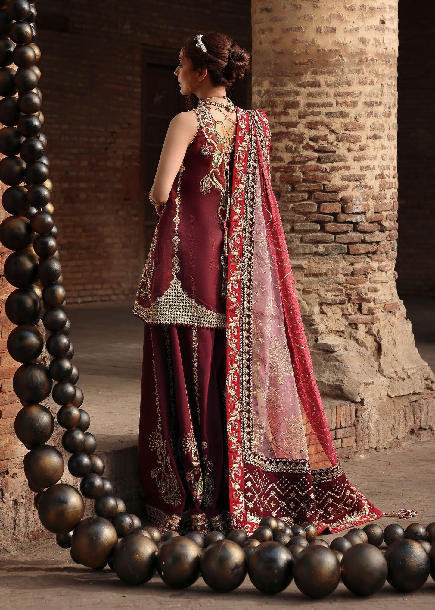Crimson | Jhilmil Wedding Formals | NAZO - Wedding Dress - available at Maria Faisal in UK and USA.