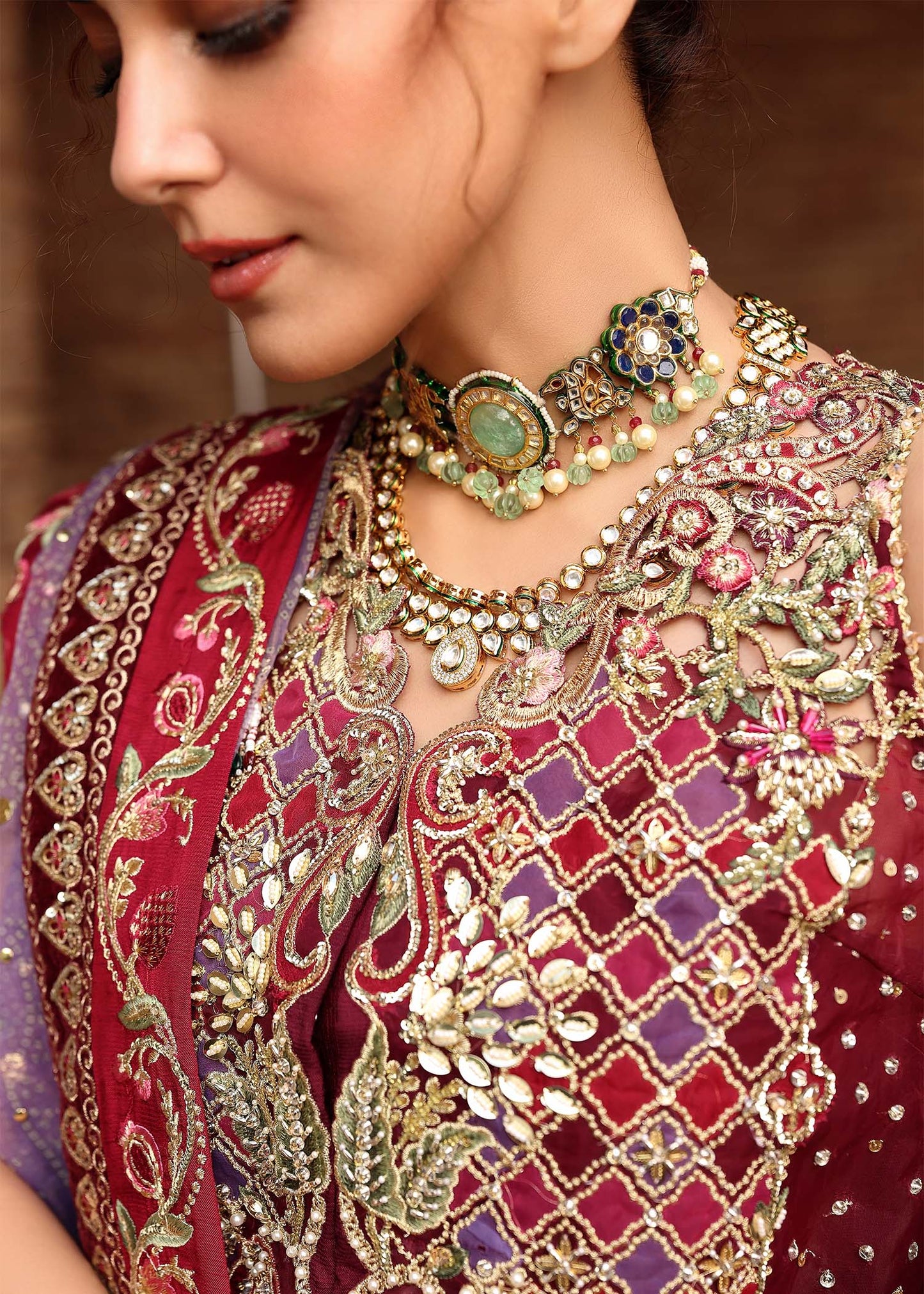 Crimson | Jhilmil Wedding Formals | NAZO - Wedding Dress - available at Maria Faisal in UK and USA.