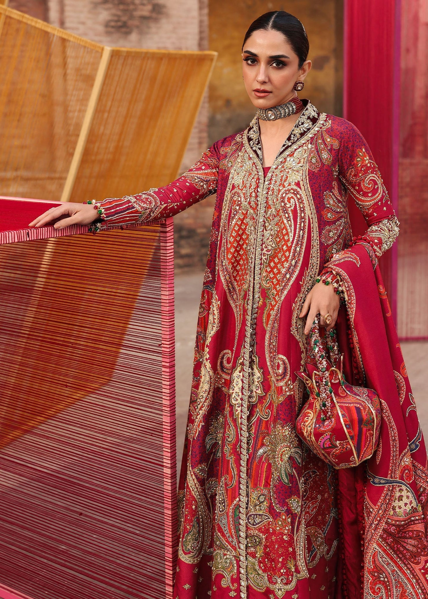 Crimson | Jhilmil Wedding Formals | DAMINI - Wedding Dress - available at Maria Faisal in UK and USA.