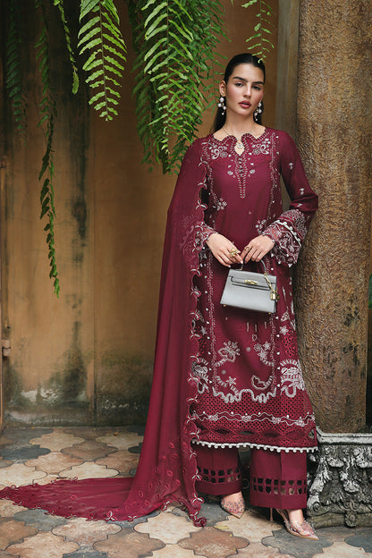 Qalamkar | Q Line Lawn Drop | RP-12 GARNET - Luxury Dress - available at Maria Faisal in UK and USA.