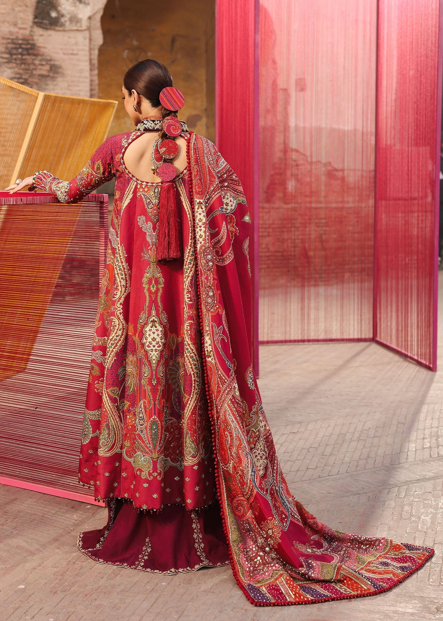 Crimson | Jhilmil Wedding Formals | DAMINI - Wedding Dress - available at Maria Faisal in UK and USA.