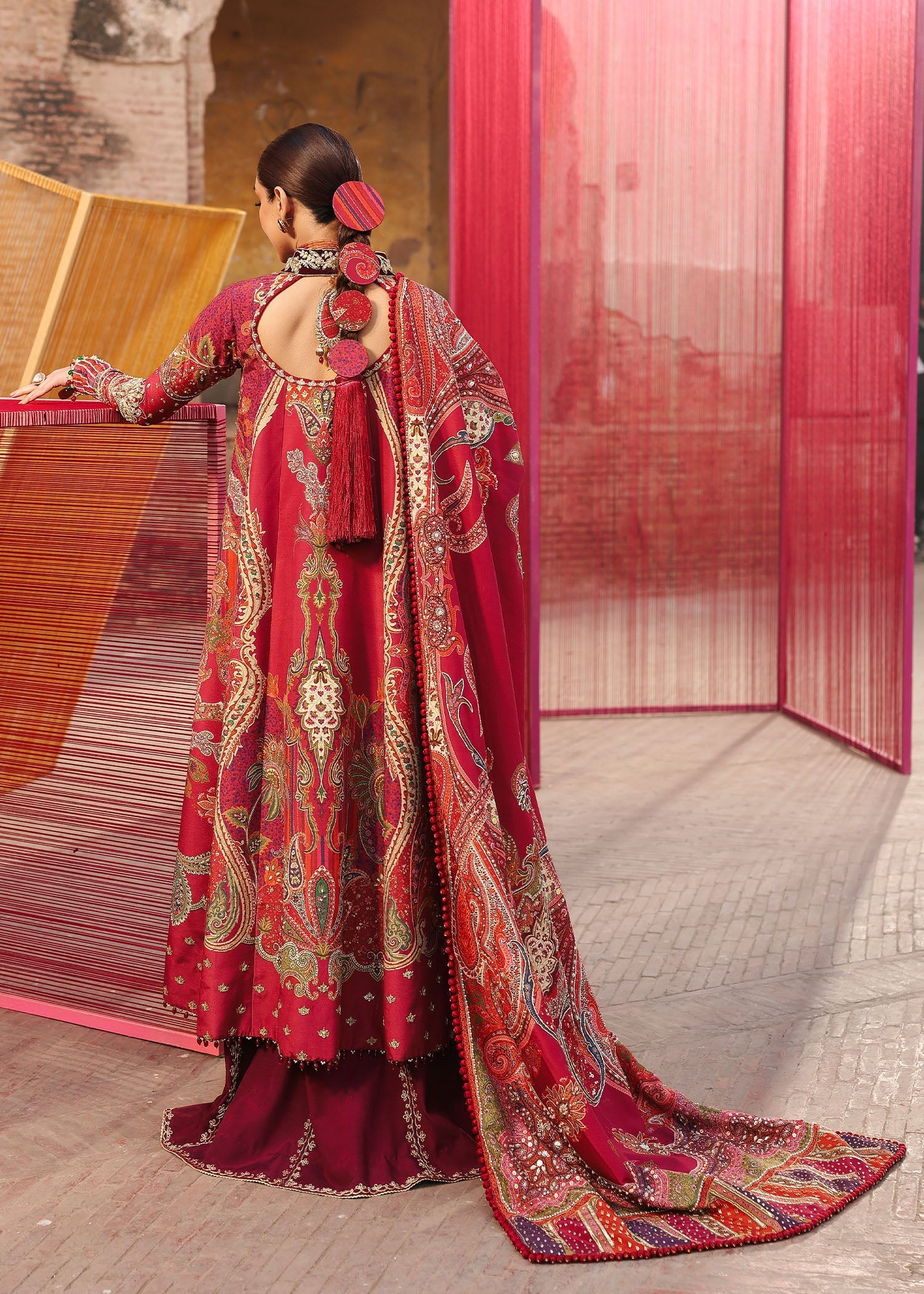 Crimson | Jhilmil Wedding Formals | DAMINI - Wedding Dress - available at Maria Faisal in UK and USA.