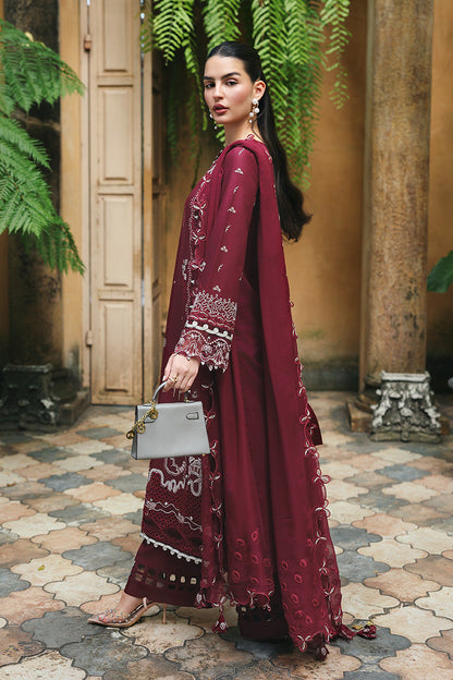 Qalamkar | Q Line Lawn Drop | RP-12 GARNET - Luxury Dress - available at Maria Faisal in UK and USA.