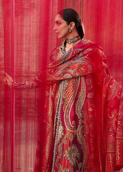 Crimson | Jhilmil Wedding Formals | DAMINI - Wedding Dress - available at Maria Faisal in UK and USA.
