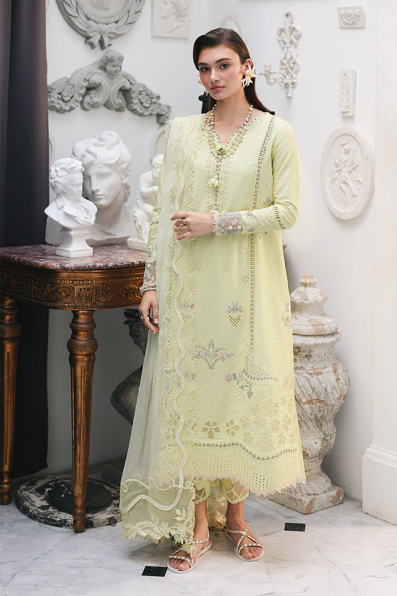 Qalamkar | Q Line Lawn Drop | RP-13 MOONSTONE - Luxury Dress - available at Maria Faisal in UK and USA.