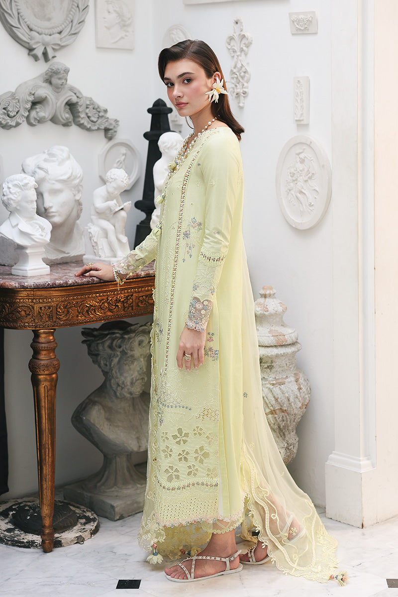 Qalamkar | Q Line Lawn Drop | RP-13 MOONSTONE - Luxury Dress - available at Maria Faisal in UK and USA.