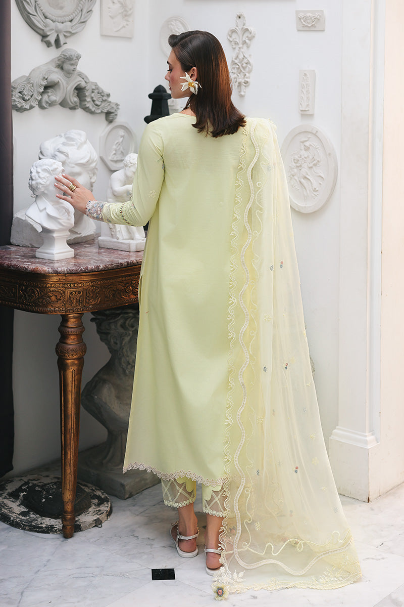 Qalamkar | Q Line Lawn Drop | RP-13 MOONSTONE - Luxury Dress - available at Maria Faisal in UK and USA.