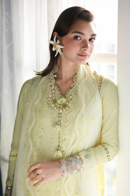 Qalamkar | Q Line Lawn Drop | RP-13 MOONSTONE - Luxury Dress - available at Maria Faisal in UK and USA.