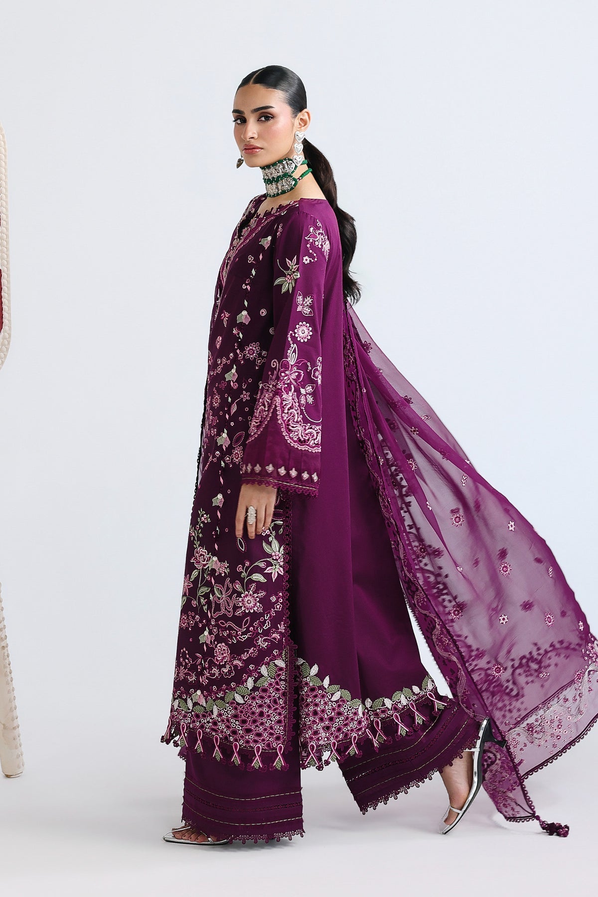 Qalamkar | Festive Lawn 26 | QFL-10 TRESA - Luxury Dress - available at Maria Faisal in UK and USA.