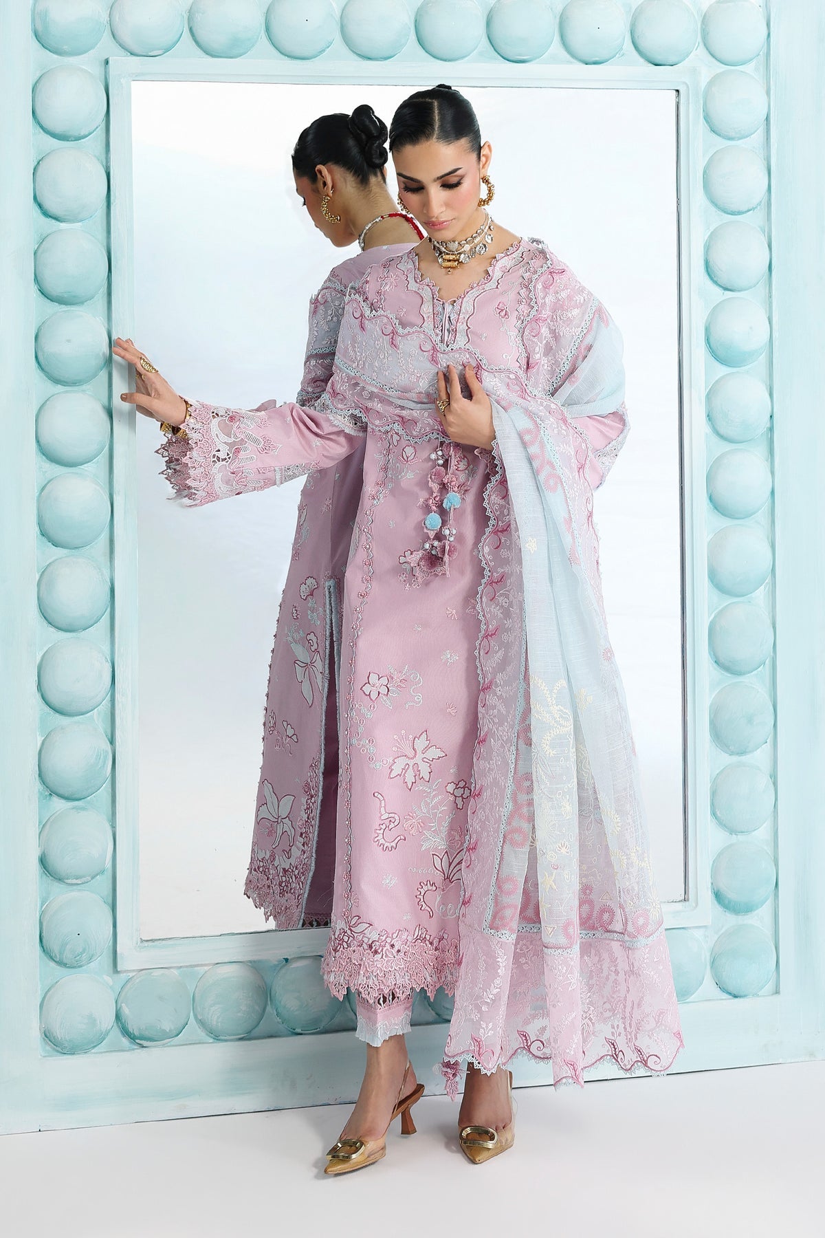 Qalamkar | Festive Lawn 26 | QFL-02 ISANE - Luxury Dress - available at Maria Faisal in UK and USA.