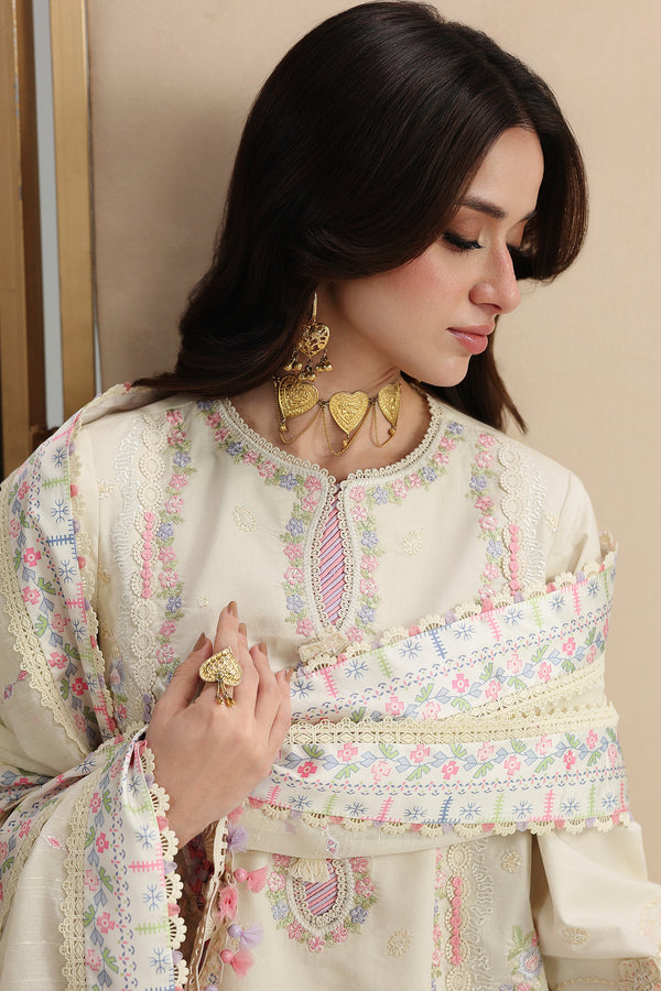 Qalamkar | Festive Lawn 26 | QFL-01 ELMA - Luxury Dress - available at Maria Faisal in UK and USA.