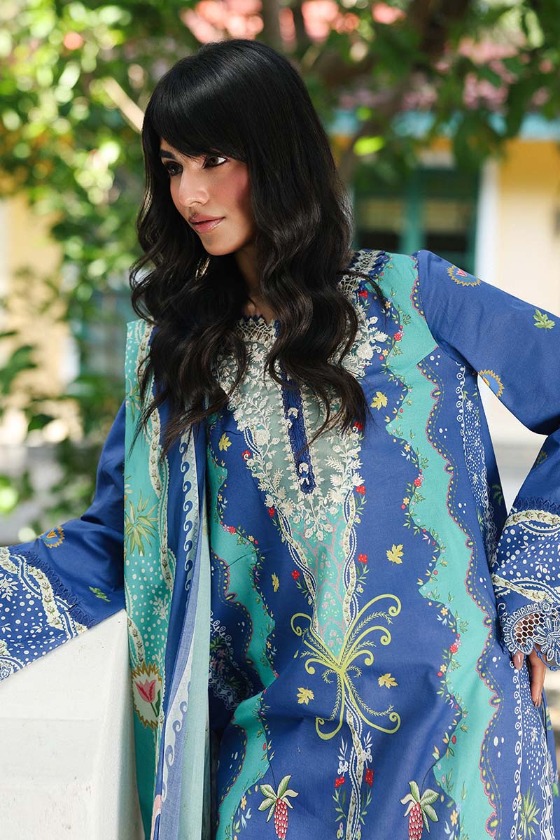Qalamkar | Q Prints 26 | AX-10 (B) VIONA - Luxury Dress - available at Maria Faisal in UK and USA.