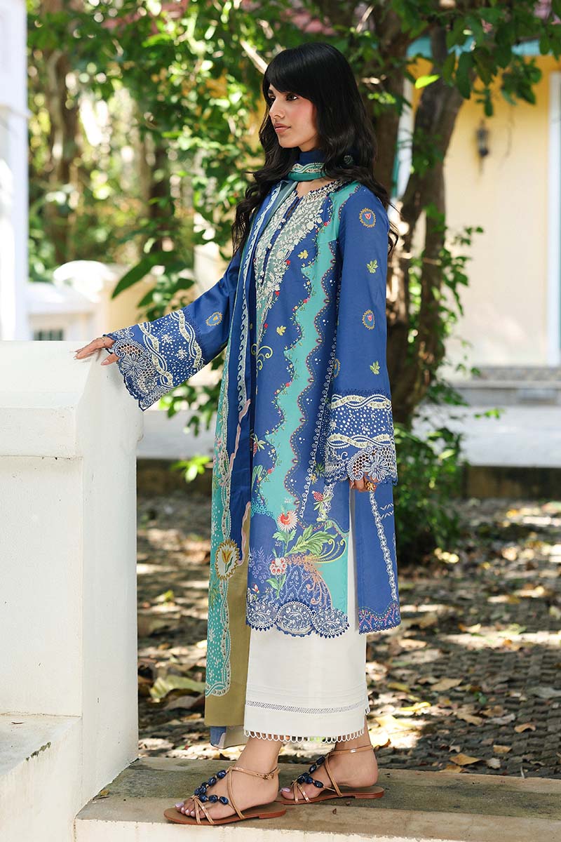 Qalamkar | Q Prints 26 | AX-10 (B) VIONA - Luxury Dress - available at Maria Faisal in UK and USA.