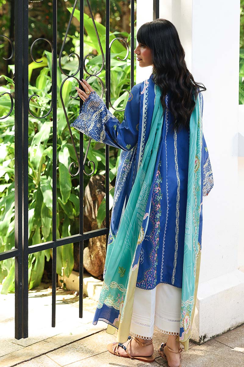 Qalamkar | Q Prints 26 | AX-10 (B) VIONA - Luxury Dress - available at Maria Faisal in UK and USA.
