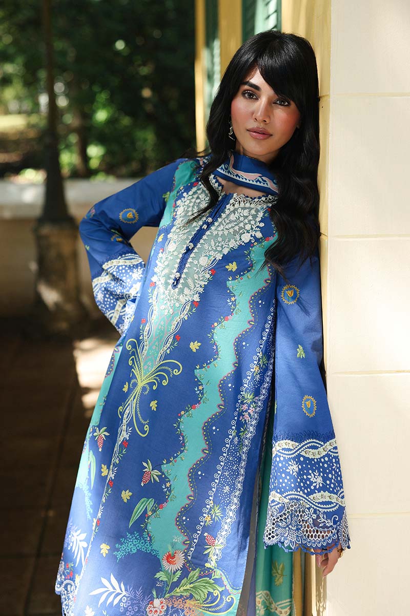 Qalamkar | Q Prints 26 | AX-10 (B) VIONA - Luxury Dress - available at Maria Faisal in UK and USA.