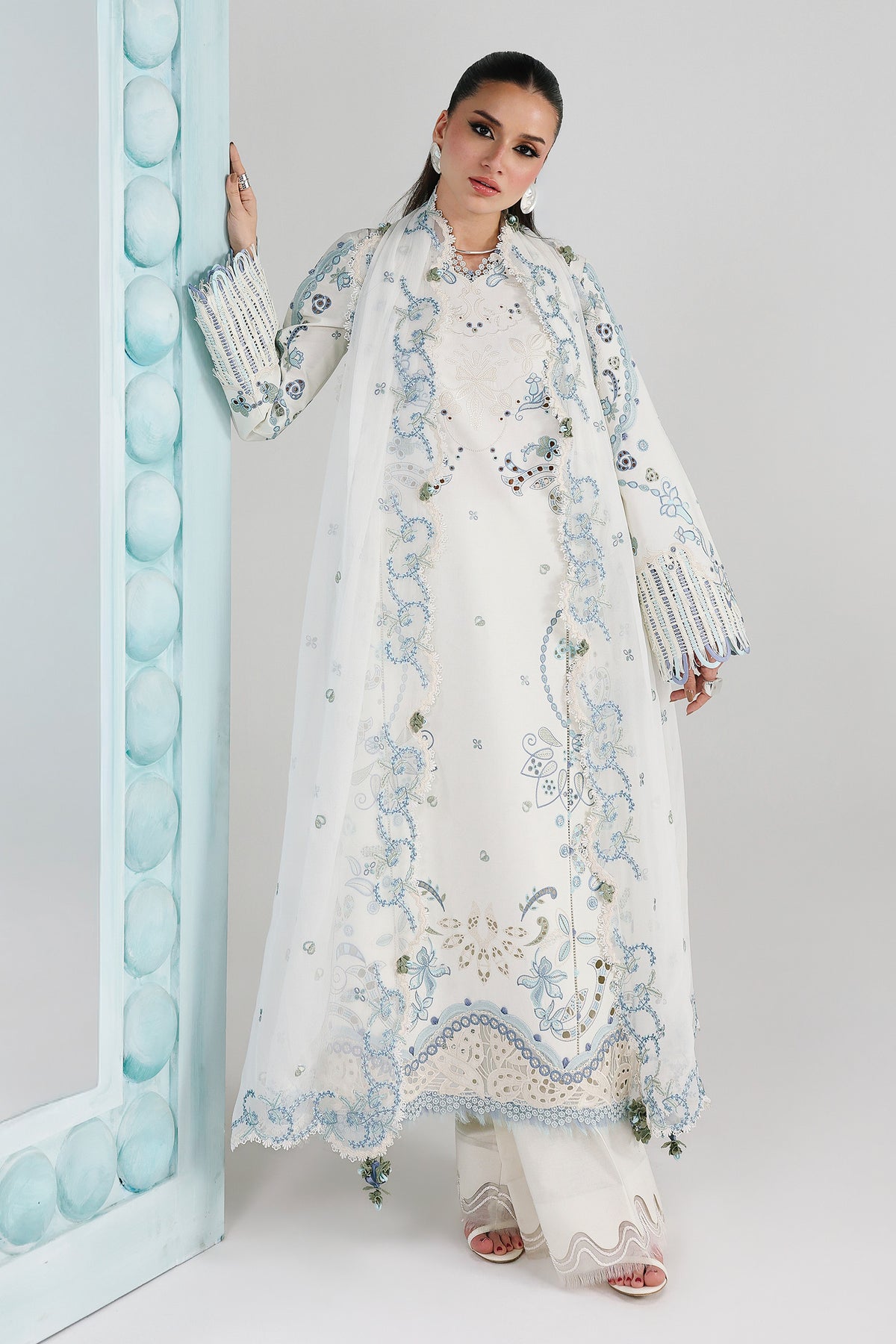 Qalamkar | Festive Lawn 26 | QFL-03 IRMIN - Luxury Dress - available at Maria Faisal in UK and USA.
