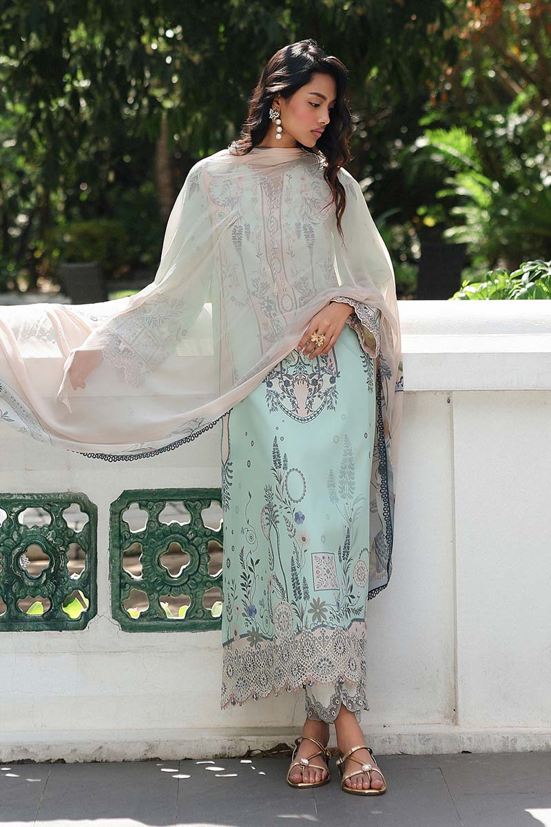 Qalamkar | Q Prints 26 | AX-04 (A) SLONA - Luxury Dress - available at Maria Faisal in UK and USA.