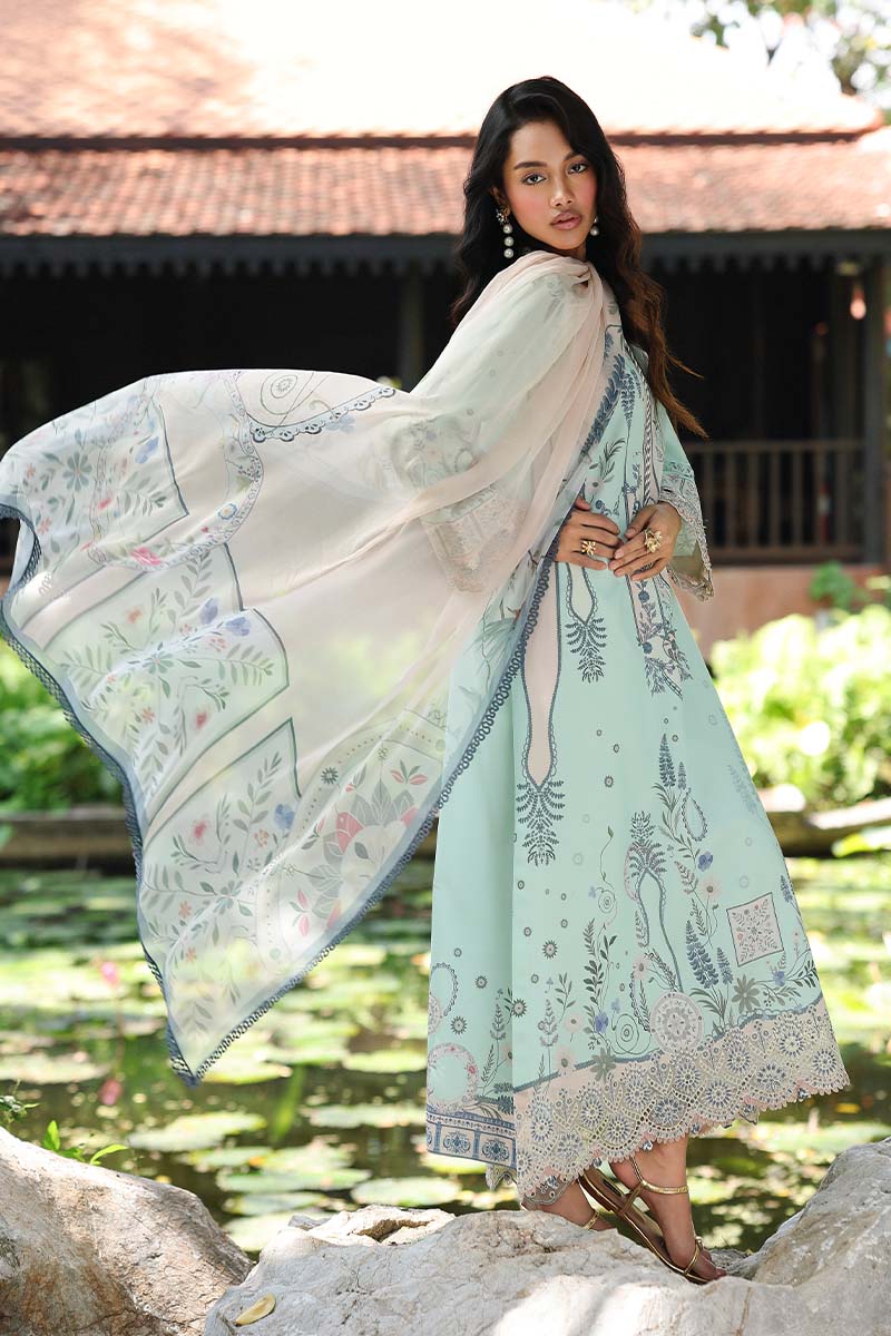 Qalamkar | Q Prints 26 | AX-04 (A) SLONA - Luxury Dress - available at Maria Faisal in UK and USA.