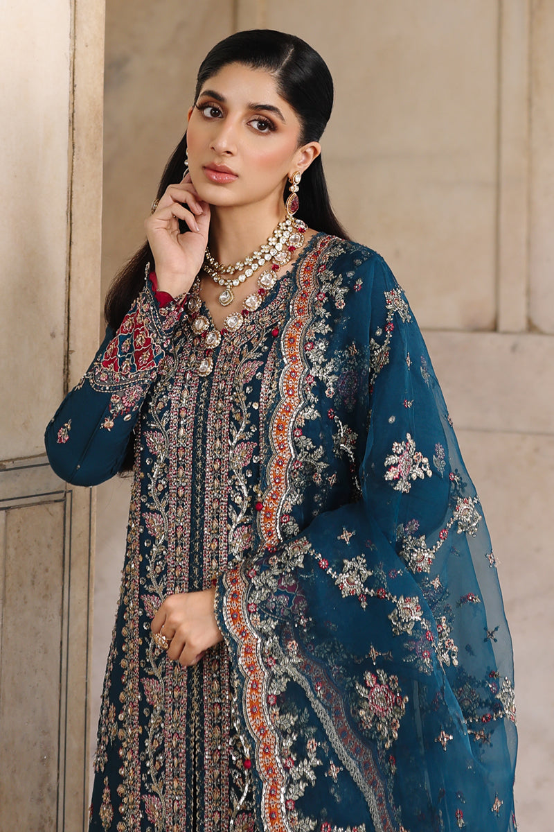 Qalamkar | Shadmaani Formals 25 | RH-02 NEELAM - Wedding Dress - available at Maria Faisal in UK and USA.