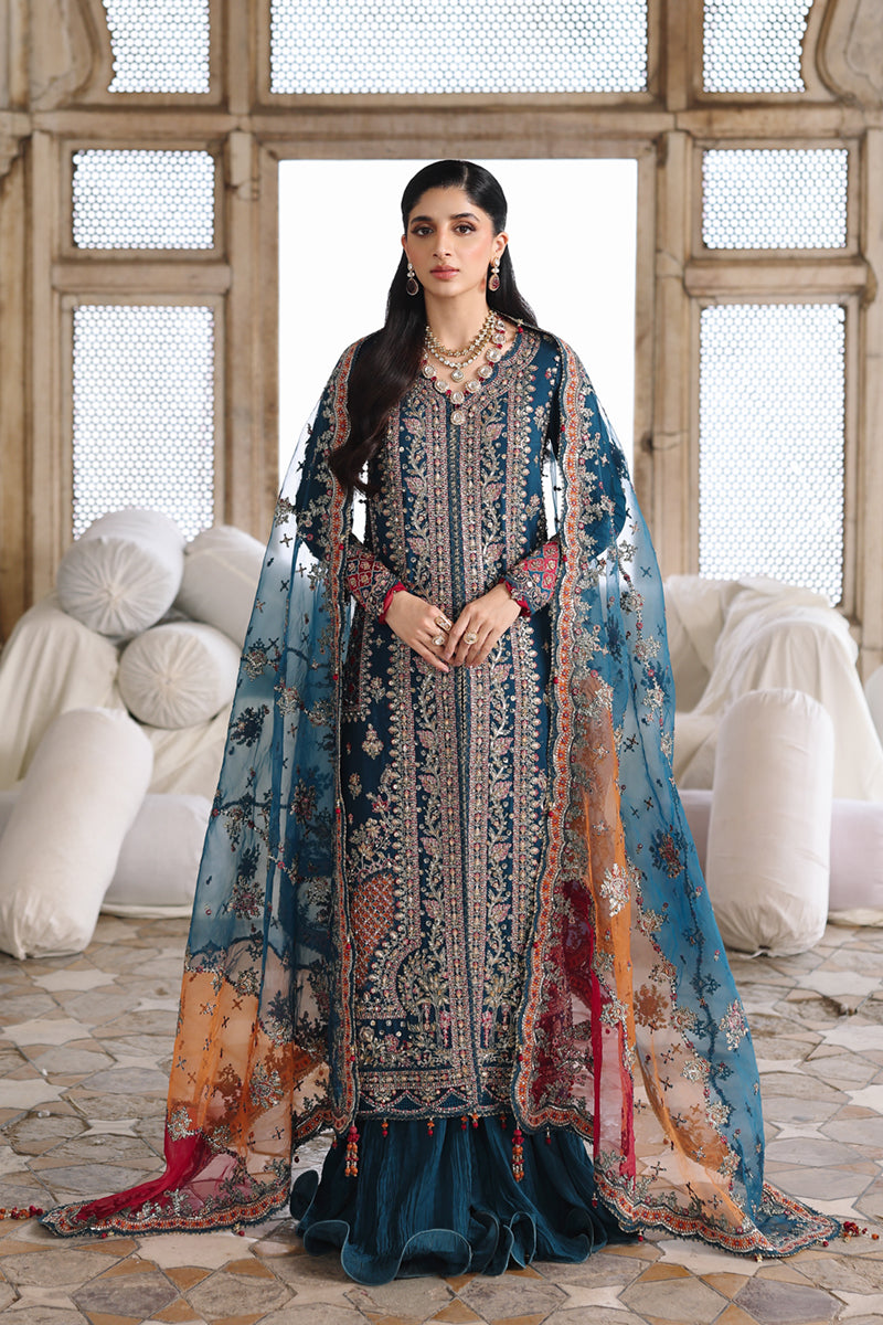 Qalamkar | Shadmaani Formals 25 | RH-02 NEELAM - Wedding Dress - available at Maria Faisal in UK and USA.